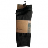 6 Paar Socken Bio 98% Baumwolle Organic Cotton Schwarz Grau ohne Naht (43-46, Schwarz)