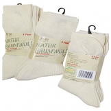 8 Paar Natur Bio 100 % Baumwolle Socken ohne Naht Kochfest (43-46)