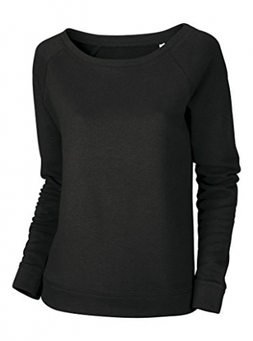 Maratus Damen Bio Sweatshirt mit weitem Halsausschnitt FAIR WEAR, M, schwarz